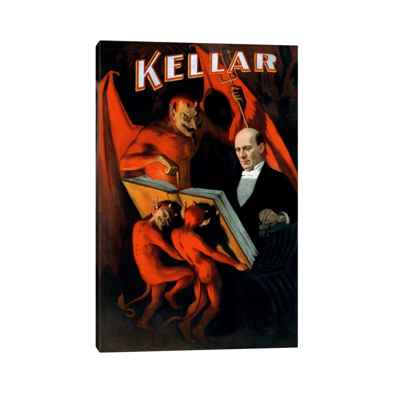 Kellar: Book Of The Damned Vintage Magic Poster by Unknown Artist - Wrapped Canvas Print