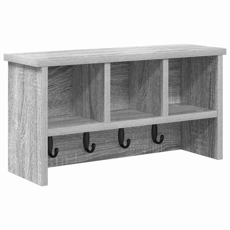 Wall-Mounted Coat Rack 50 X 16 X 26 Cm Engineered Wood, Grey Sonoma
