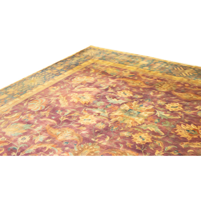 High-Quality Hand-Knotted Red And Blue Area Rug