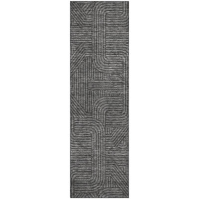 Premium Machine Washable Prisco Charcoal Rug