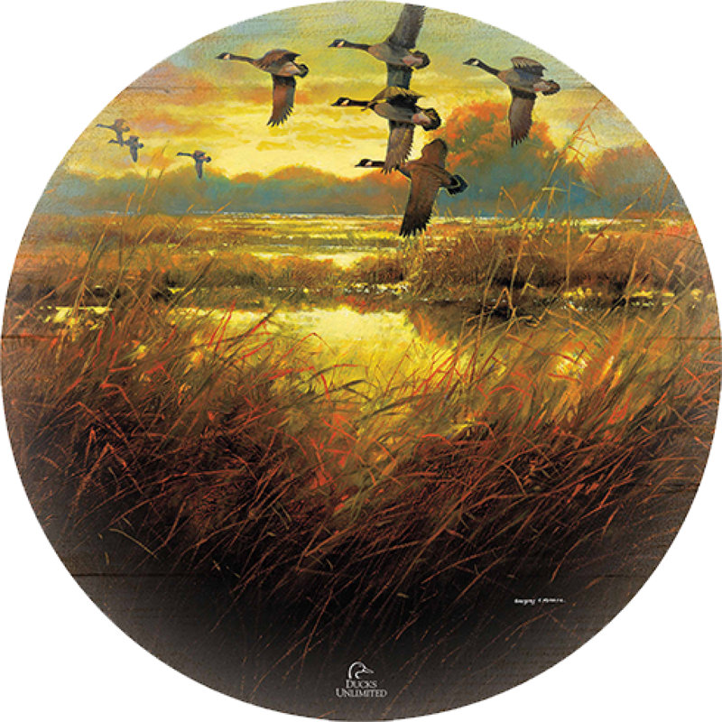 Panneau mural rond en bois « Fin parfaite » (53 cm).