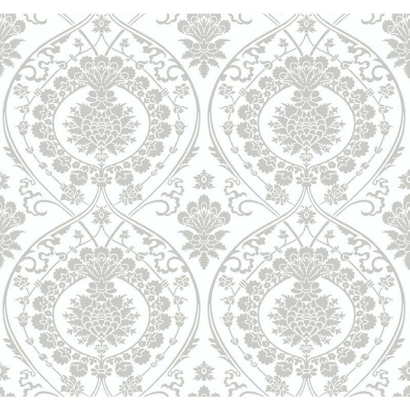 Rouleau de papier peint L 27 pi x l 27 po, Blanc/argenté