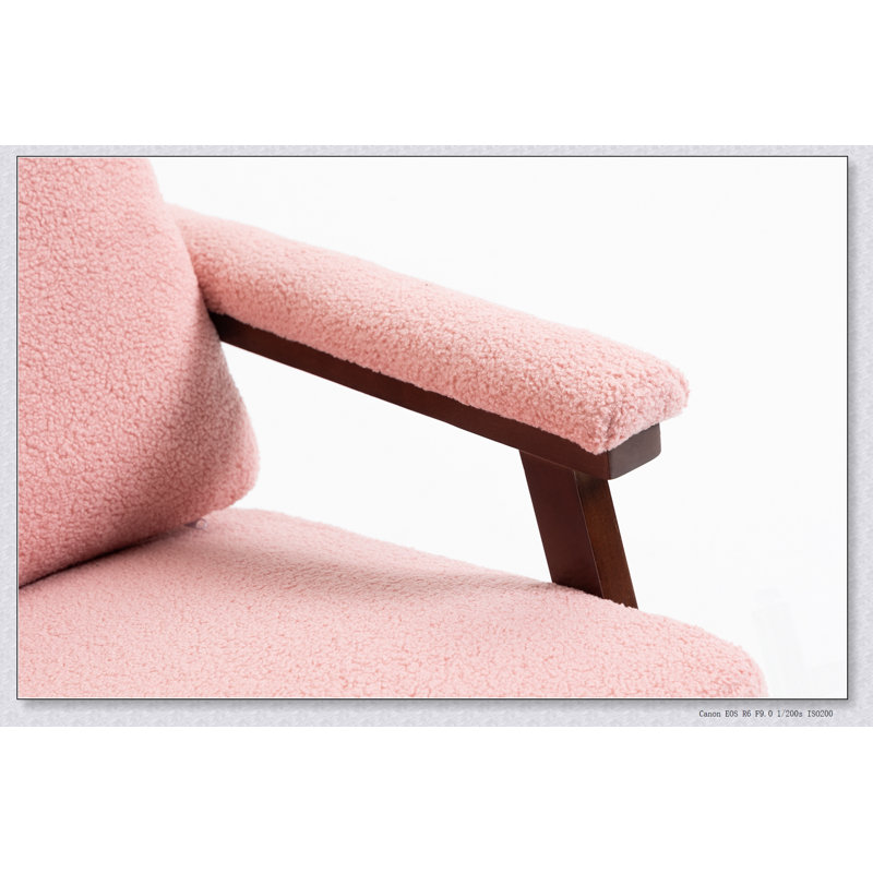 Chaise berçante d'appoint Mid-Century moderne avec structure en bois, salon rembourré confortable et fauteuil de lecture