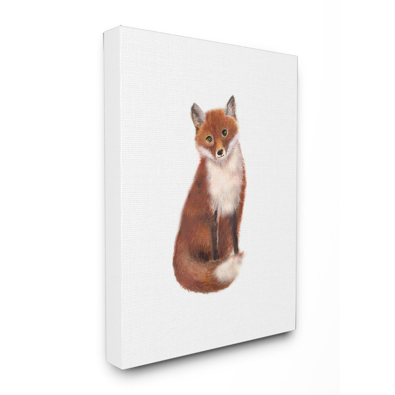 «Red Fox Watercolor Illustration», art mural, Toile tendue, H 40 po x l 30 po