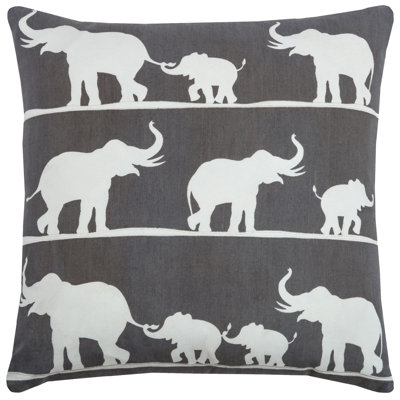 Embroidered Cotton Blend Throw Pillow