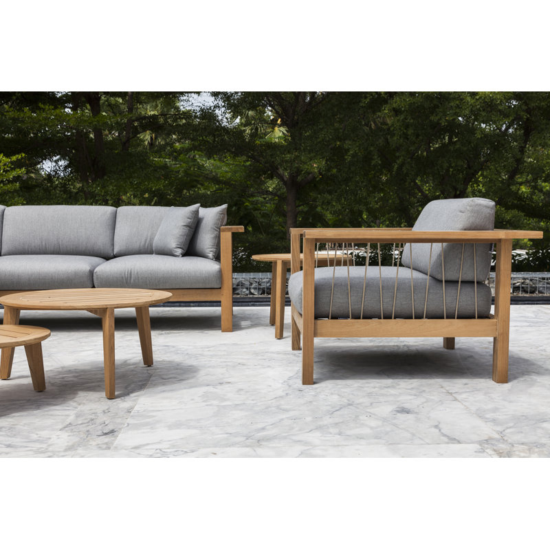 Attol Outdoor Round Teak Coffee Table, 20.56" W x 20.56" L x  10.25" H