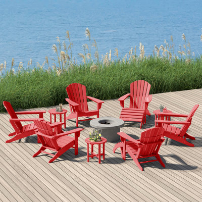 Chaise Adirondack en plastique avec table et repose-pieds Altura