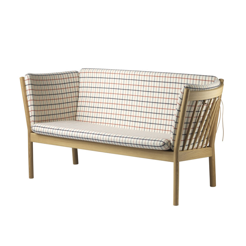 J148 Loveseat, Red Diced Plaid