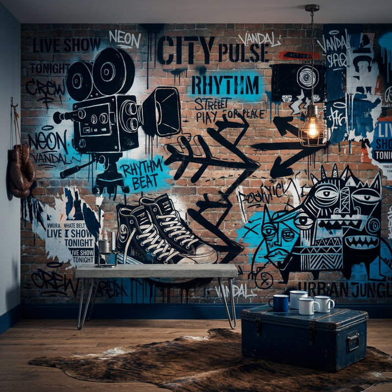 Papier peint mural Brick Urban Brick Exposed, Non tissé, 200 po x 120 po
