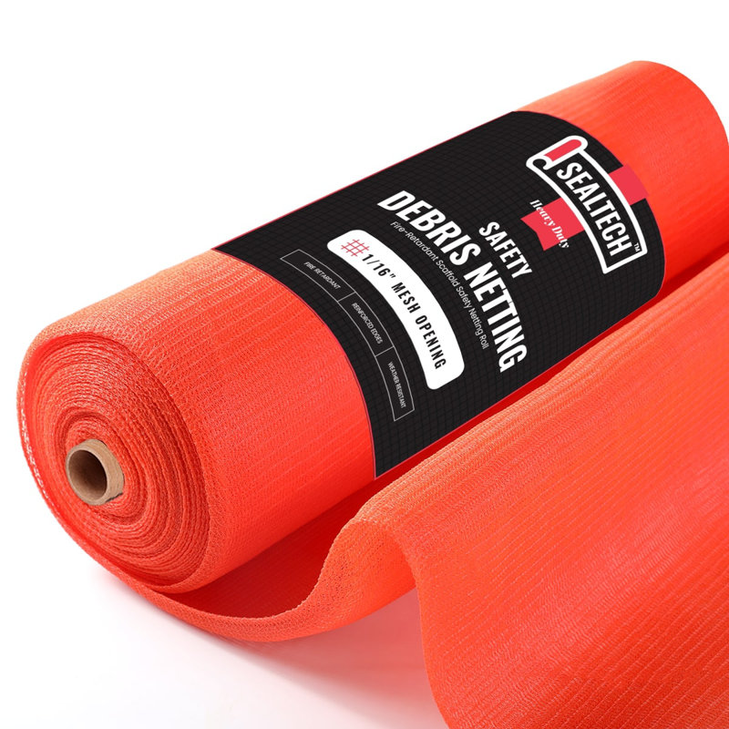 10ft. X ft.150 Heavy Duty Safety Debris Netting Rolls - Fire Retardant,1/4” Mesh roll., 100" H x 6.5" W x 0.0625" D
