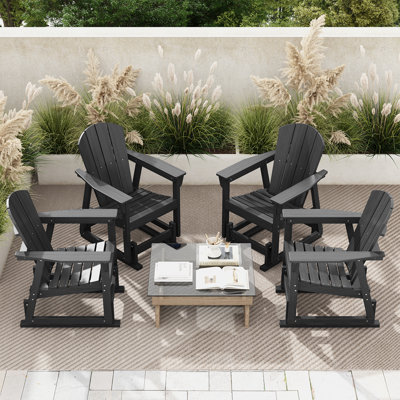 HDPE Outdoor Adirondack Glider Chair with Smooth Silent Motion