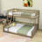 Twin XL Over Queen Wood Bunk Bed With Ladder & Guardrails, Detachable Design-366251730