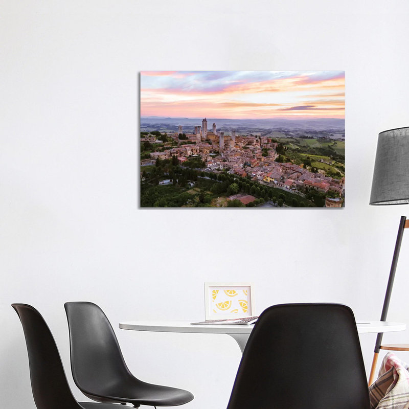 San Gimignano Aerial, Tuscany, Italy 1 Piece Wrapped Canvas Wall Art, 101.6 cm H x 66.04 cm W x 3.175 cm D