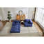 Chenille bleu foncé à compression à 2 places, lit de sol pliable convertible, bricolage modulaire, aucun assemblage requis pour les bureaux, lit désossé à structure fixe, salles de jeux en tissu-86396582