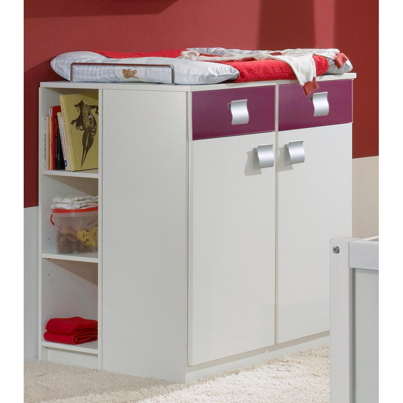 Jalta Changing Table, Alpine white and blackberry