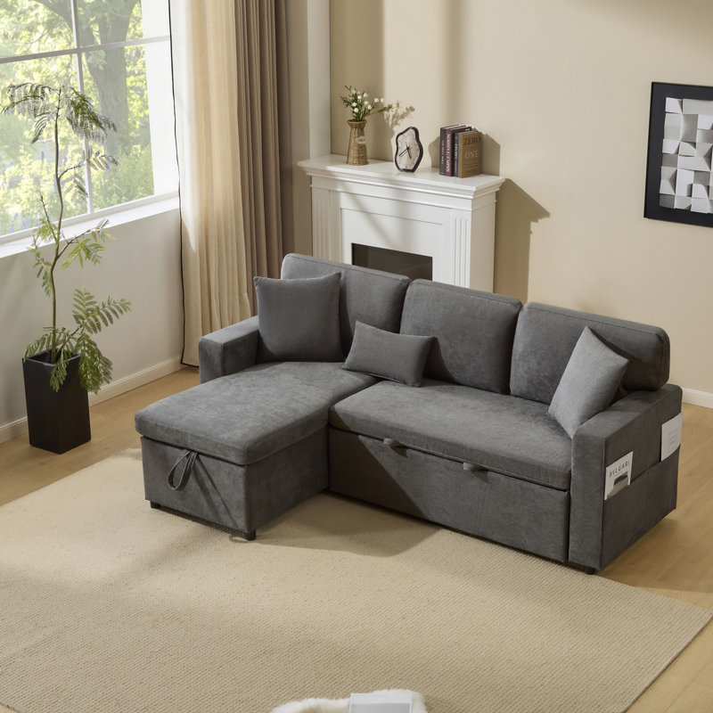3 Seater Fabric Sofa Bed, Grey