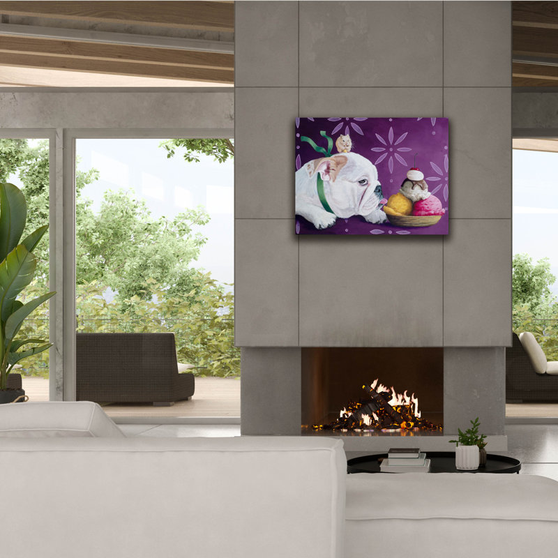  «Sneaking A Lick» par Heather Gauthier, art mural sur toile, 34 po x 26 po