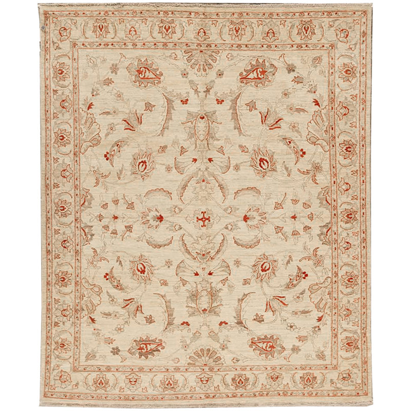 Tapis beige noué à la main de haute qualité