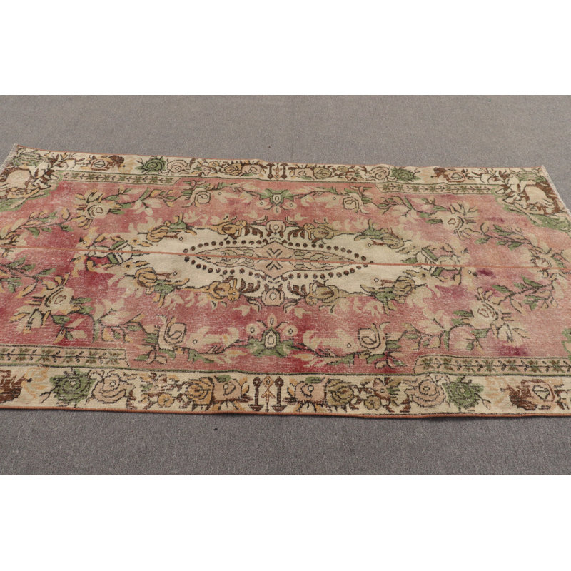 Tapis Oushak rétro de style marocain rouge Boho