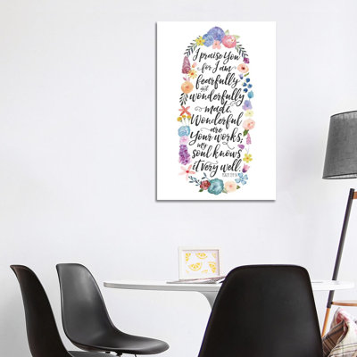 Floral Bible Verse Panel II 1 Piece Wrapped Canvas Wall Art
