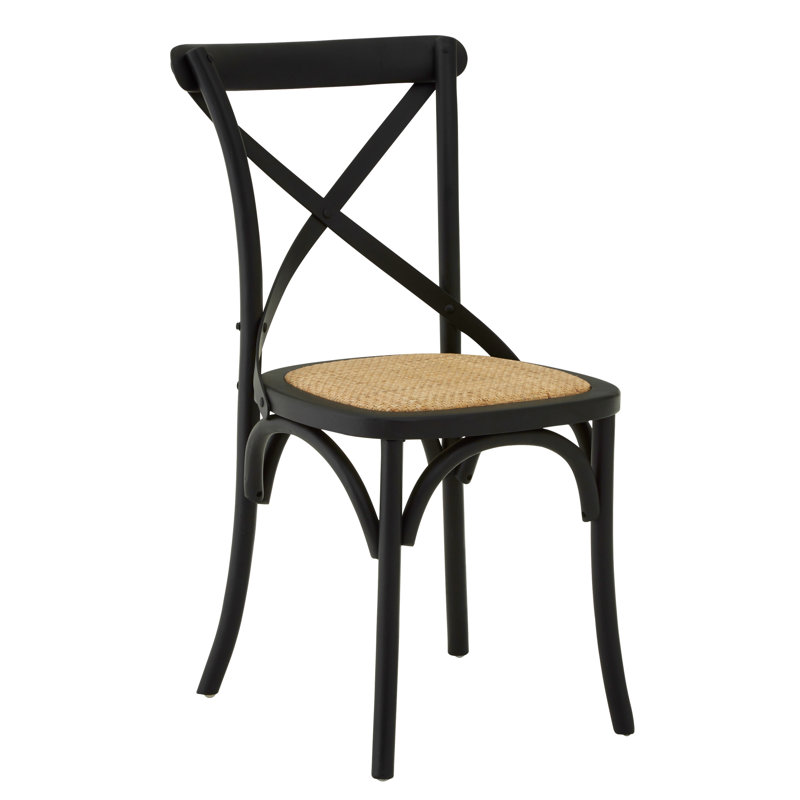 New Bedford 47cm H Solid Wood Cross Back Side Chair in Brown