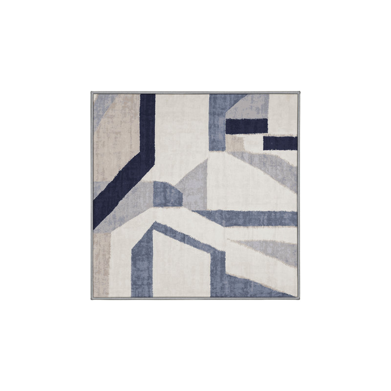 Tapis gris soyeux et moelleux, Carré 3 pi
