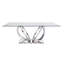 Merveilleuse table en verre transparent en miroir argenté lustré avec noblesse