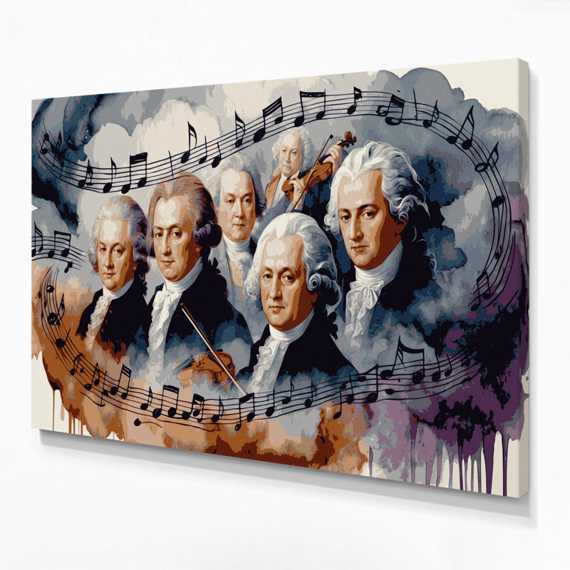 Music Classical Composers Brown Canvas Wall Art