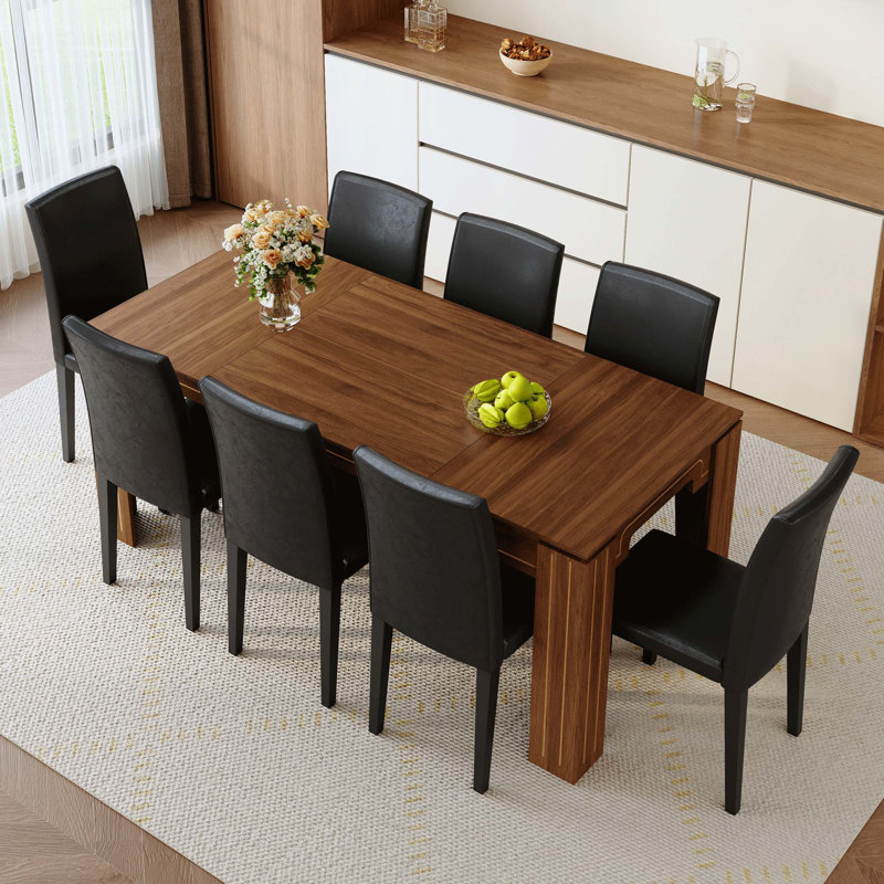 Ensemble de salle à manger en noyer et grain de bois