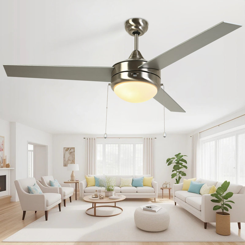 52” 3-Blade Modern Ceiling Fan With Light