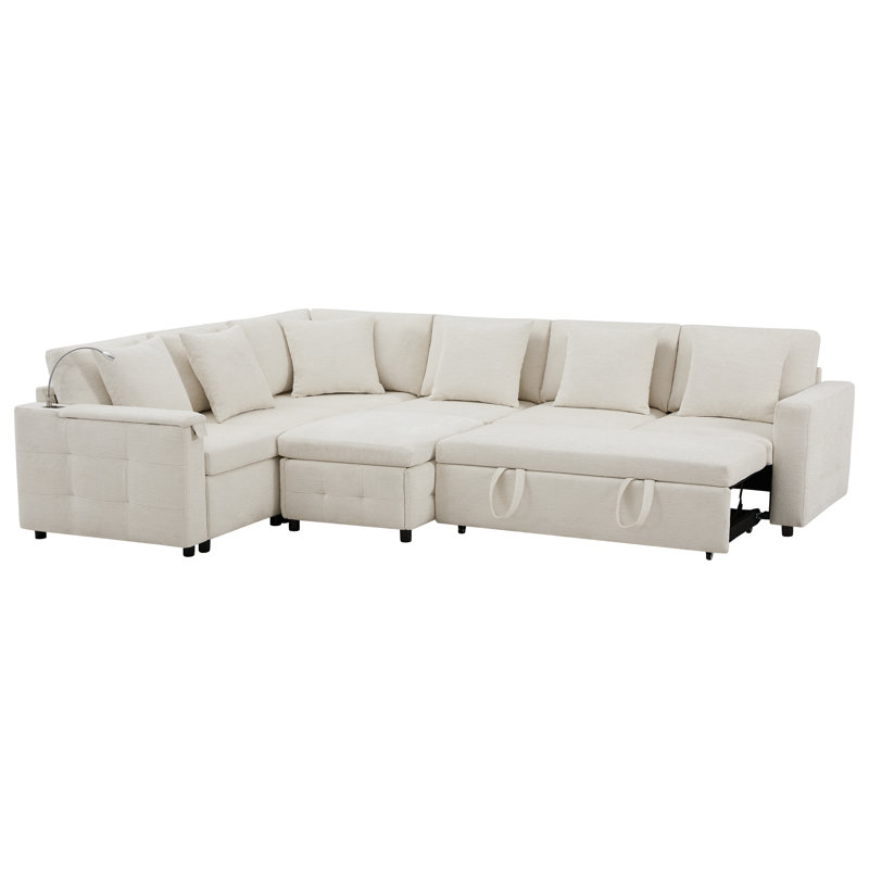 Canapé modulaire multifonctionnel avec repose-pieds et lit escamotable - Parfait pour les petits espaces et la vie polyvalente