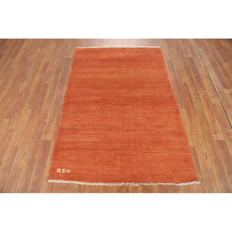 Tapis orange orange pour vestibule 3 x 5 Gabbeh