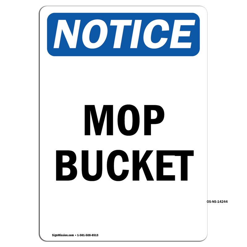 Mop Bucket Sign