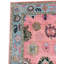 Tapis oriental en laine noué à la main rose et bleu Oushak - 4 pi x 6 pi