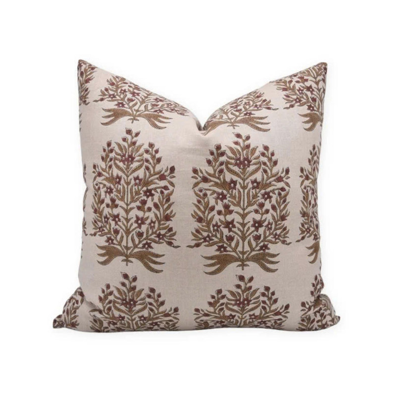 Housse de coussin d'intérieur / extérieur Floral Linen, H 24 po x l 24 po, Virandavan floral, Carré