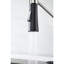Robinet de cuisine noir mat avec douchette rétractable, acier inoxydable de 1,8 gal / min, distributeur de savon pour évier, robinet d'évier à corrosion, distributeur en acier,