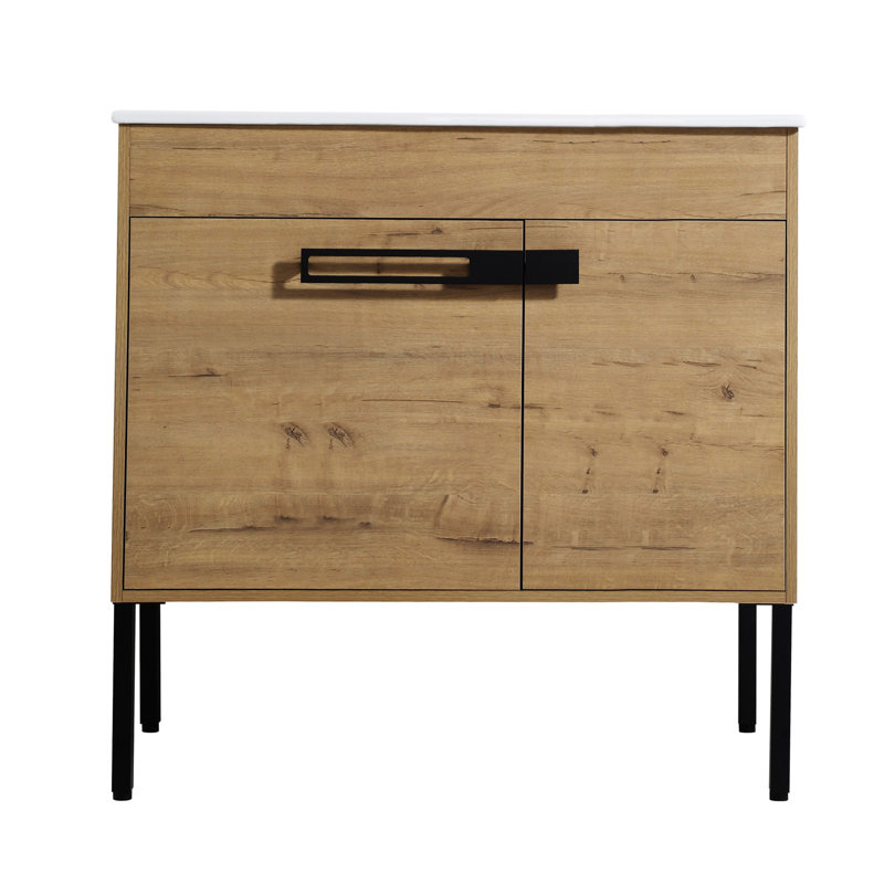 Le meuble-lavabo Kariotta 36 po avec lavabo, meuble-lavabo autoportant ou flottant est une option de conversion 36 * 18-00336IMO-1-F-BL9090B