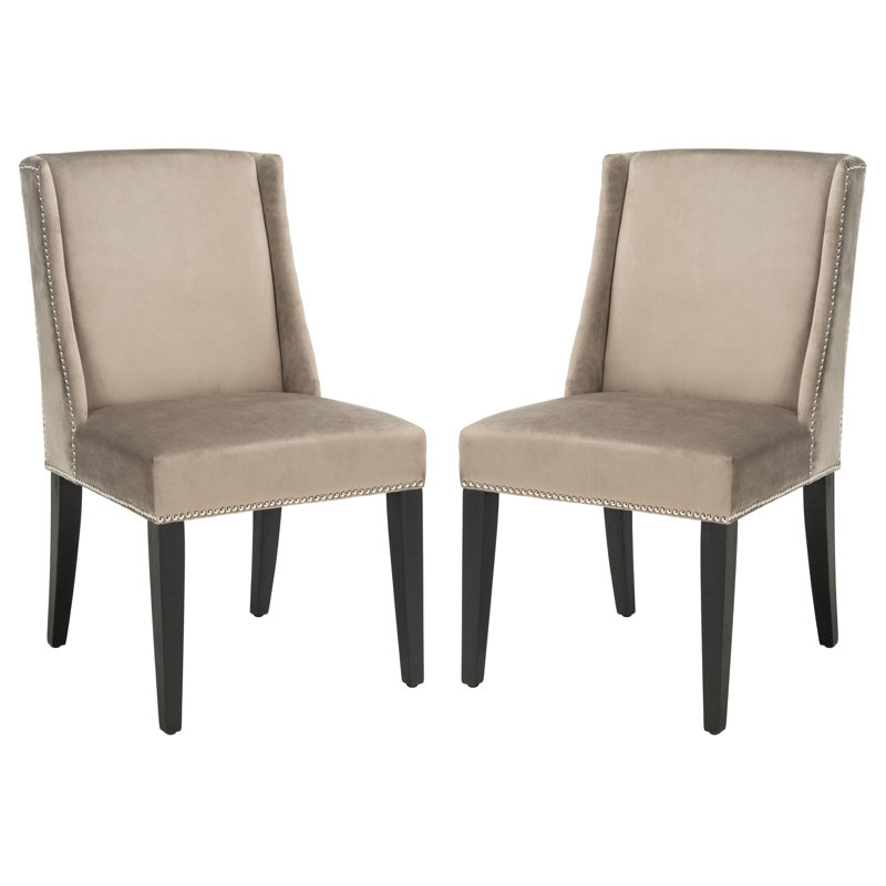 Humphry Upholstered Side Chair, Mushroom Taupe Velvet