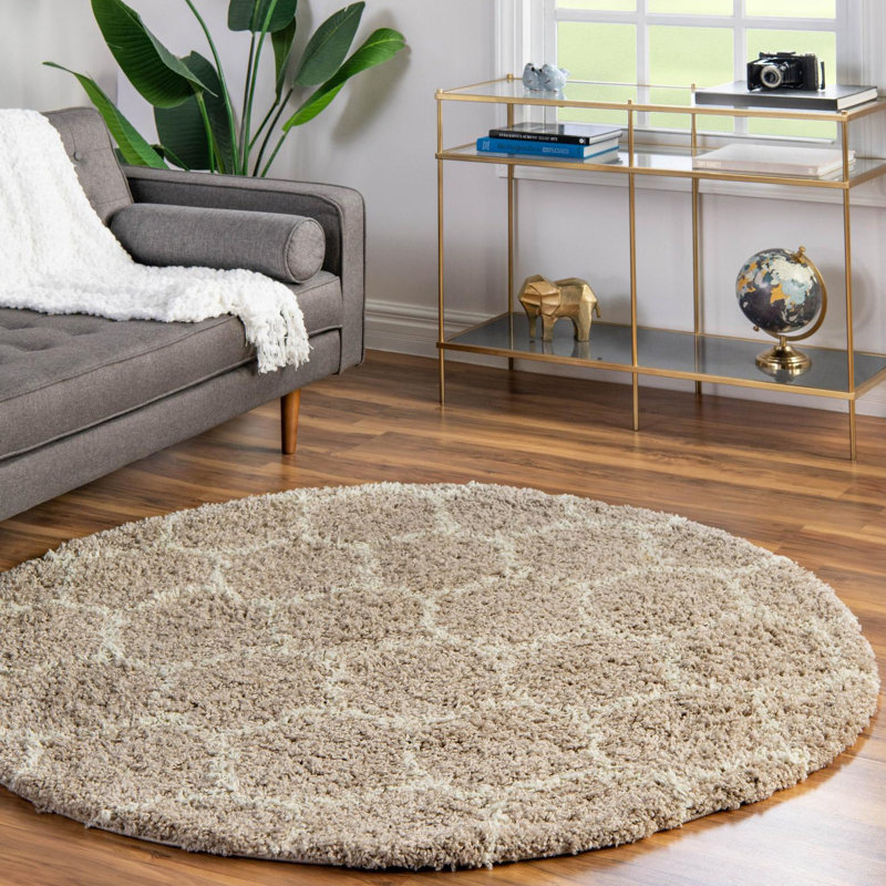 Geometric Indoor Rug, Round 3'3"