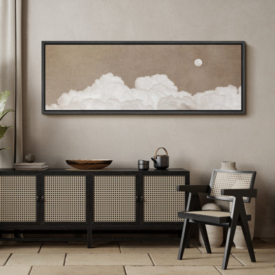 Cloudy Moon Serene Sky Scene Modern Art