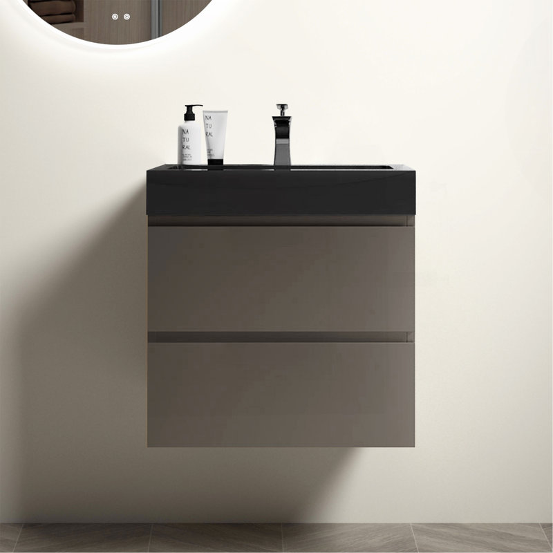 Meuble-lavabo gris 24 po avec lavabo Alice, Gris, 24''