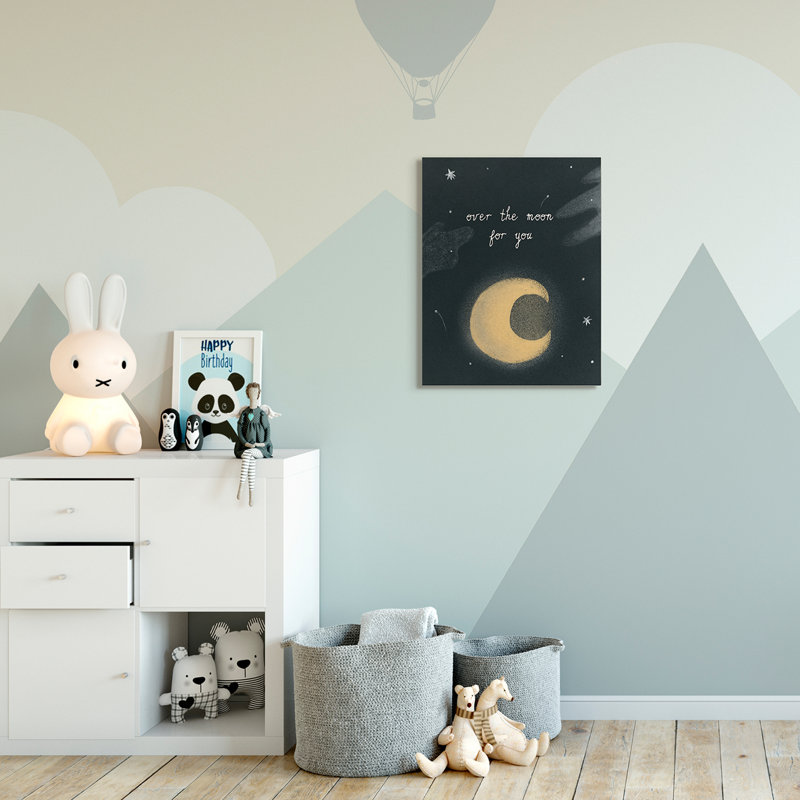 Lerman au-dessus de la lune, H 30 po x l 24 po x P 1,5 po, Toile tendue