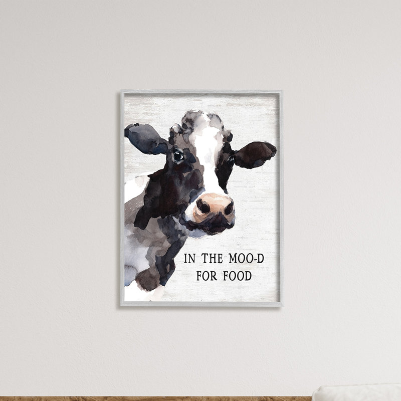 In The Moo-D For Food, H 20 po x l 16 po x P 1,5 po, Estampe numérique Farmhouse