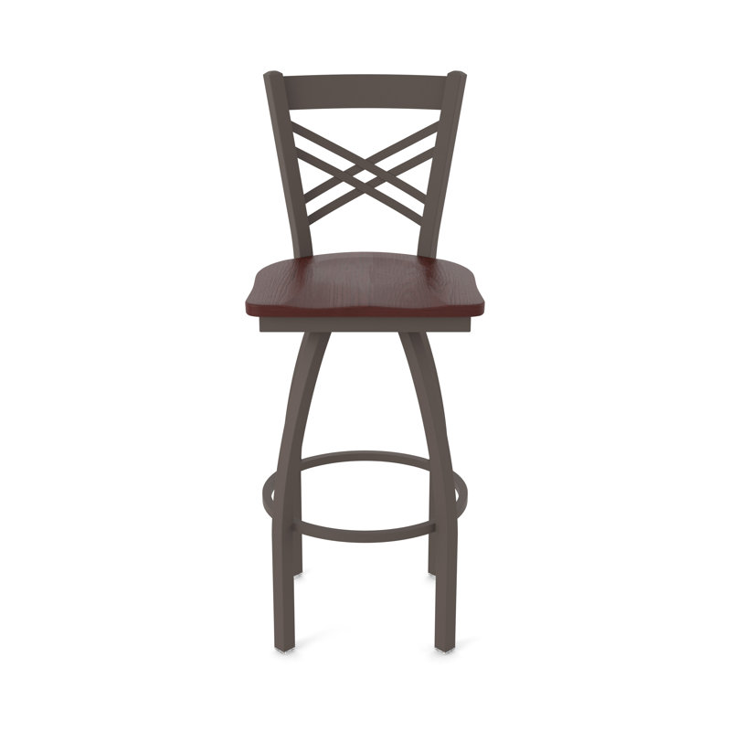820 Catalina Swivel Bar Stool, Bronze, Wood-Dark Cherry Oak, Counter Stool (25" Seat Height)