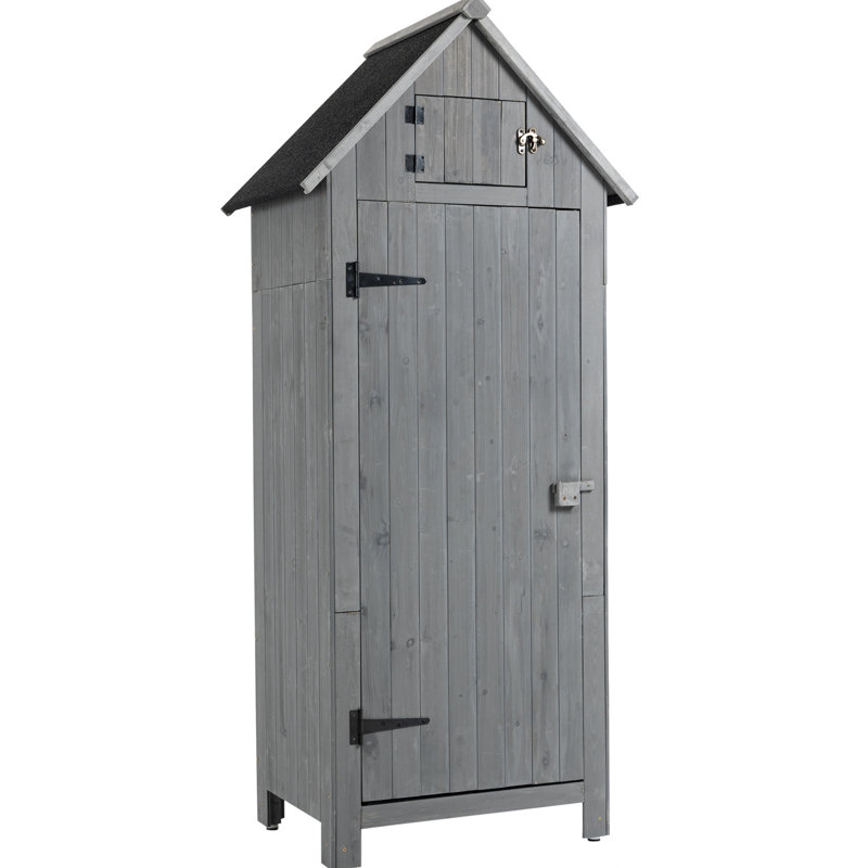 Unité de rangement en bois gris - idéale pour ranger les outils et l'équipement d'extérieur dans une grande pièce