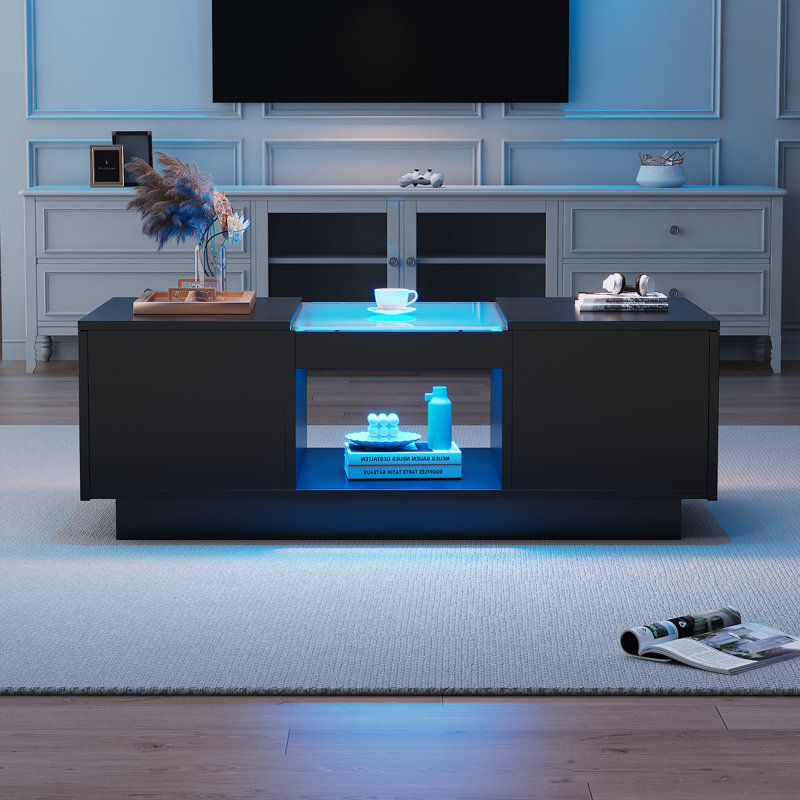 Darnika Solid Coffee Table with Storage, Black