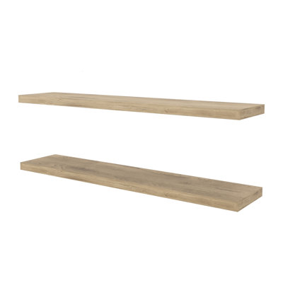 Greer Floating Shelf Set of 2 in Natural Ash Melamine Finish