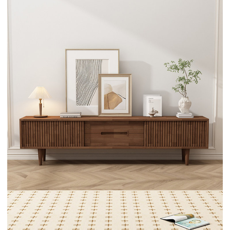 Crédence de rangement simple en bois massif 78,7 W, Brun
