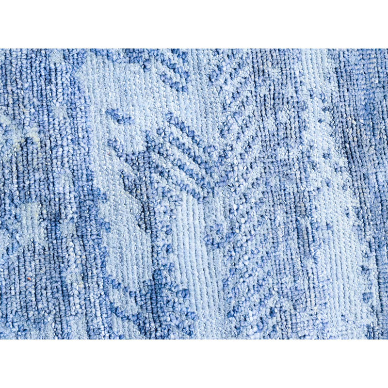 Hand-Knotted High-Quality Blue and Light Blue Area Rug