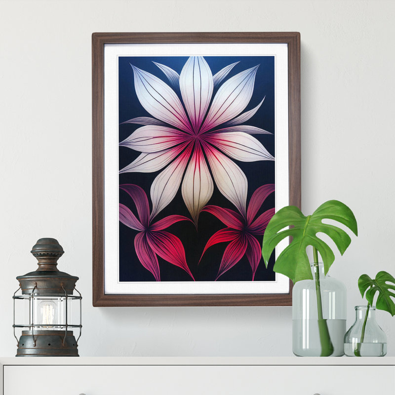 The Grand Flowers - Single Picture Frame Print, 64cm H x 46cm W x 2cm D, Walnut Framed